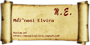 Ménesi Elvira névjegykártya